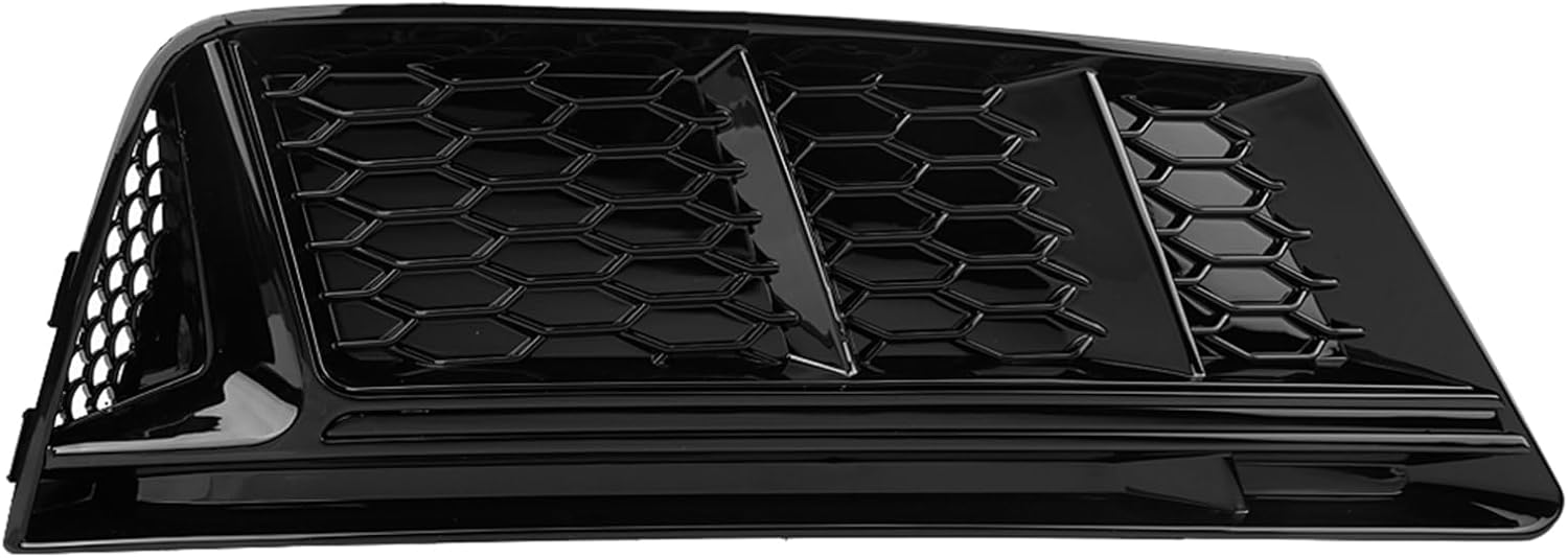 Front Bumper Fog Light Grilles, Acouto Front Bumper Fog Light Grill for B9 2017-2018 2pcs for S4 Glossy Black Front Bumper Fog Light Lamp Mesh Grilles Covers, for Standard Bumpers Only