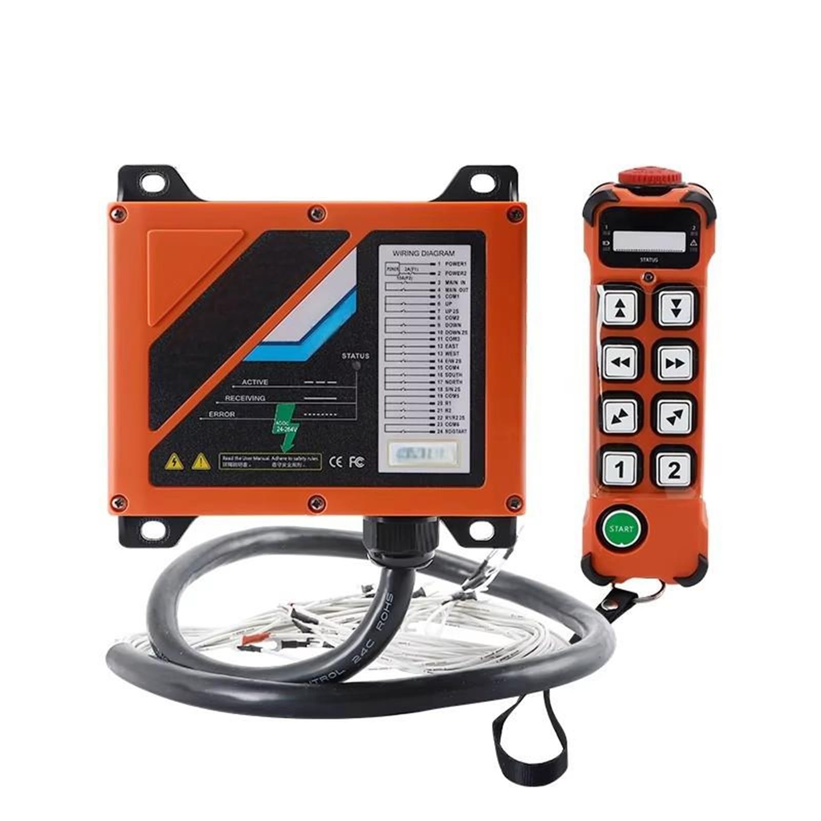 Kran Drahtlose Steuerung Doppel Geschwindigkeit Wasserdicht Schalter DC 12v 24v Wasser-und Staubdicht Industrielle Fernbedienung für Heckklappe(2T+1R110-460V)