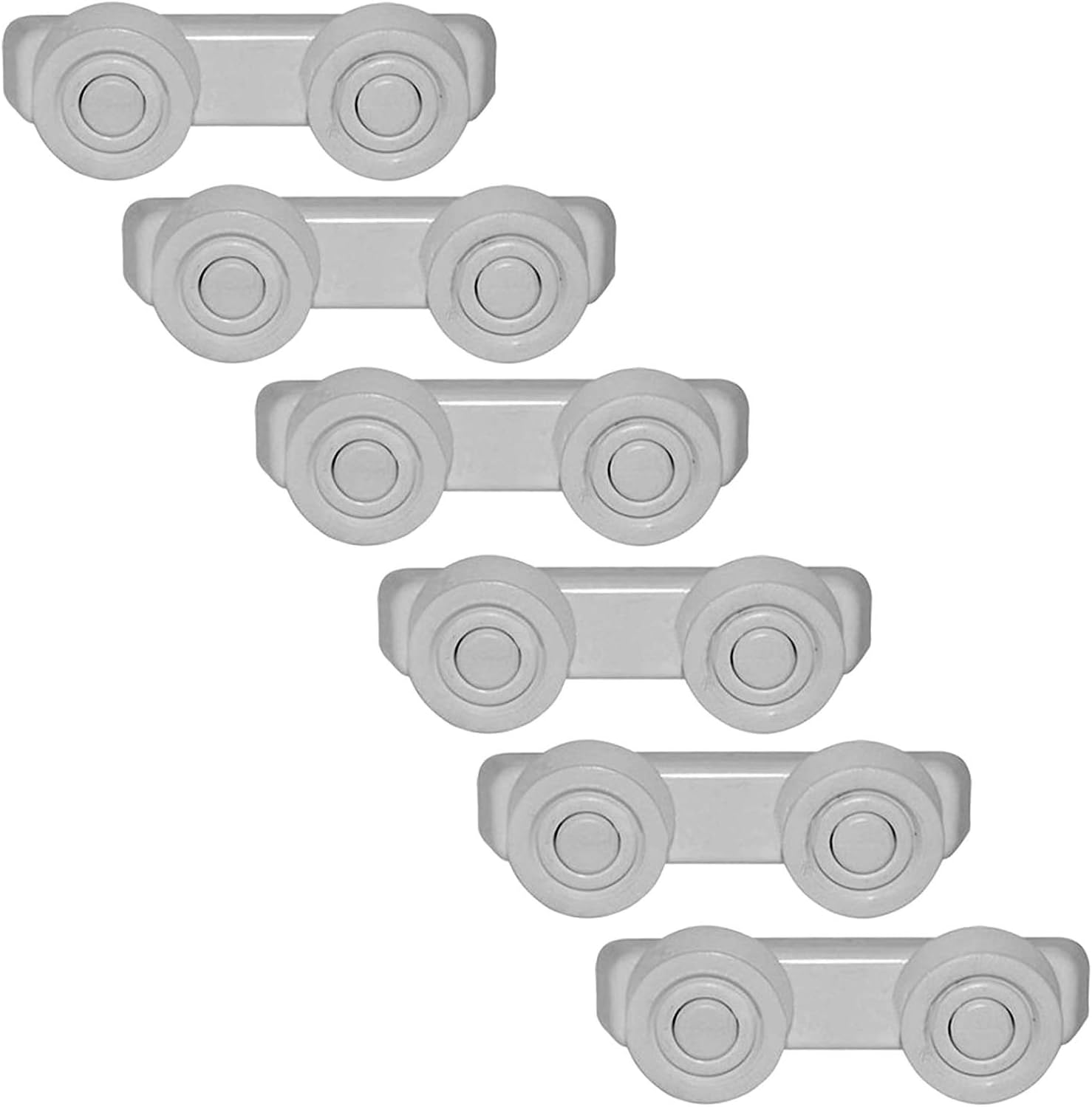 SPARES2GO Basket Drawer Runner Rail Support Wheels & Brackets for White