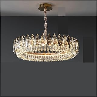 Lámpara de araña nórdica de Lujo para Sala de Estar, Color Rojo, para Villa, Restaurante, de Lujo, con LED igente, Cristal, Creativa, Redonda (diámetro de 80 cm) (Color único, diámetro de 80 cm