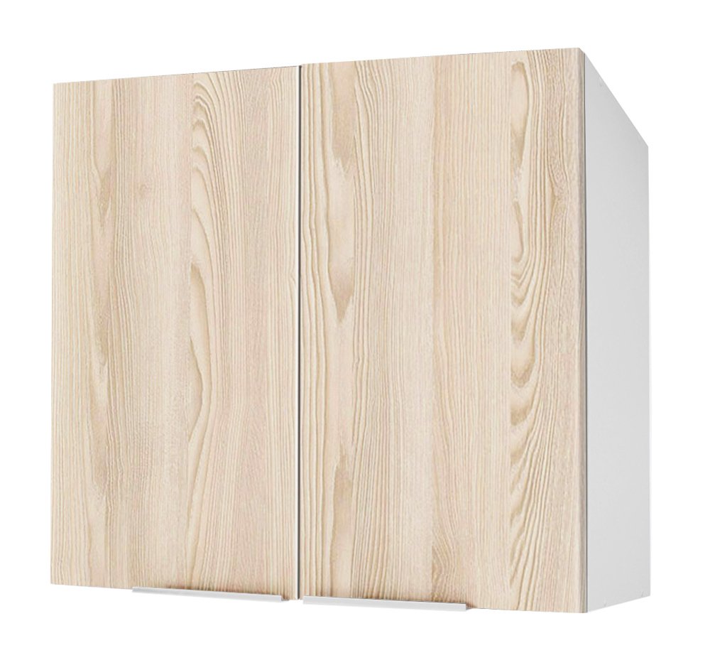 Berlioz Creations Meuble Haut De Cuisine Sur Hotte 80x34x35cm - Blanc Haute Brillance - Fabrication Française