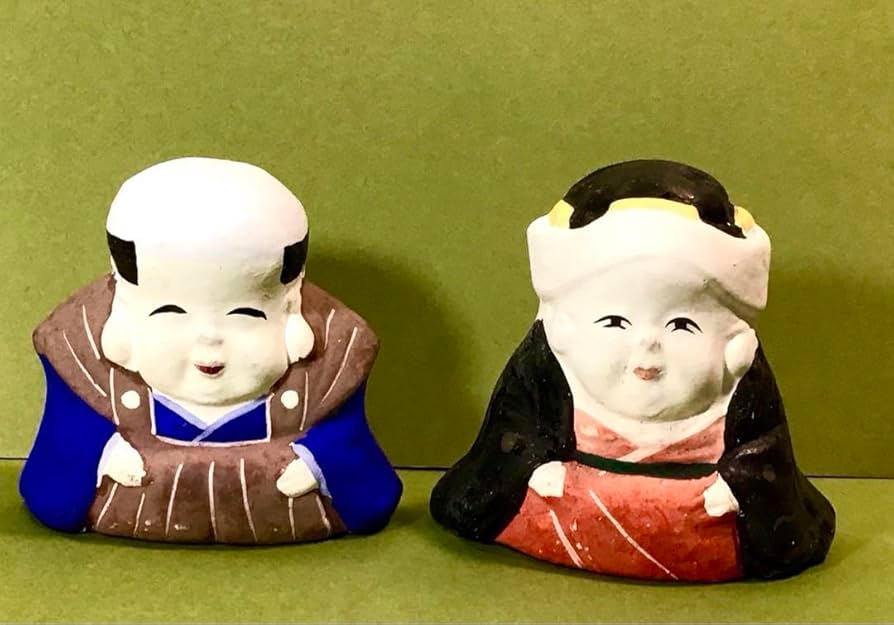 Amazon | 玩具 福助 お福 お亀 今戸人形 郷土玩具 今戸焼 民藝