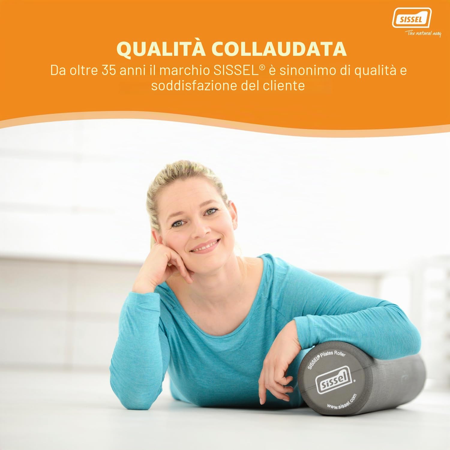 Sissel® Pilates Roller Pro 15 cm Ø incluso poster per esercizi fitness yoga allenamento riformer