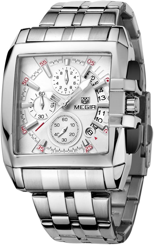 ساعت مچی کوارتز فولاد ضد زنگ مردان MEGIR مرد ساعت مچی میکرو مگس ضد آب