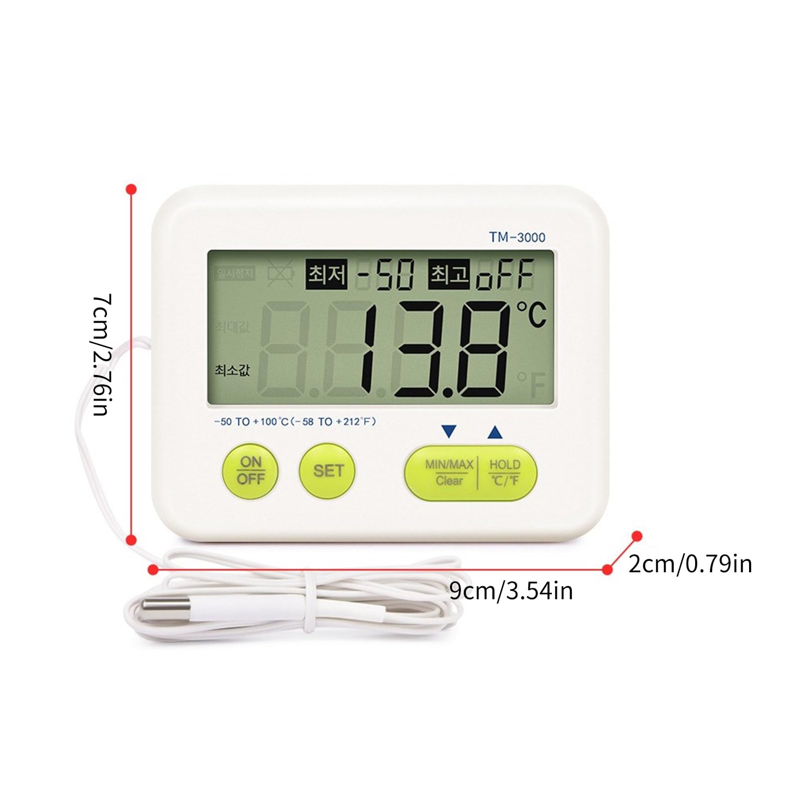 Detector de temperatura con pantalla digital para interiores, habitación de bebé, oficina, medidor de temperatura de adsorción