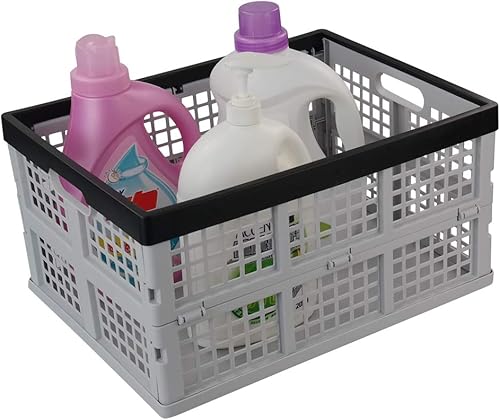 Jekiyo Cajas plegables de almacenamiento de 34 litros, contenedor plegable de plástico, juego de 1