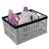 34-Liter Folding Crates Storage, Collapsible Container Plastic, Set of 1