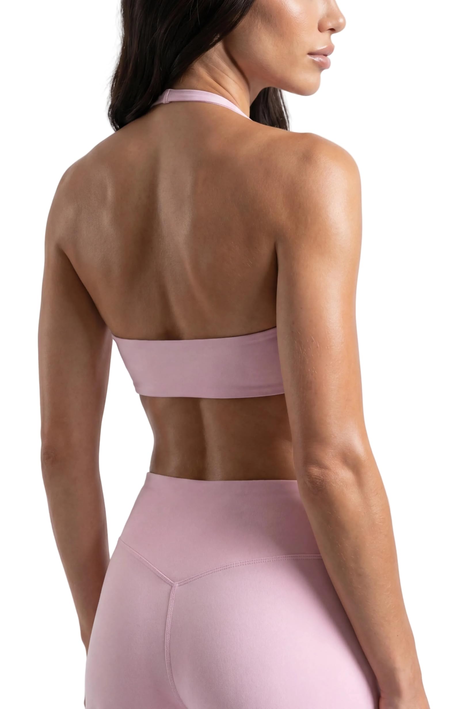 Reggiseno Sportivo Donna con Allacciatura al Collo Regolabile e Coppe Rimovibili, Top Fitness Alta Compressione per Yoga Pilates e Palestra