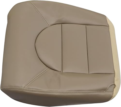 Miniatura 3 de NLQR Funda de asiento de repuesto para parte inferior del lado del pasajero de cuero marrón compatible con Ford F250 F350 F450 F550 Lariat XLT 1999