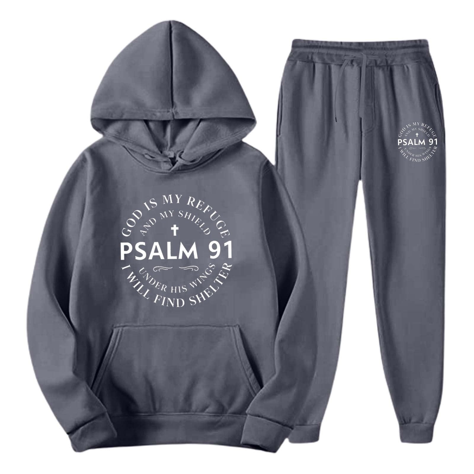 Generisch Chándal para hombre, juego de 2 piezas, chándal de manga larga con bolsillos, traje de casa holgado, ropa deportiva con capucha y pantalones de jogging, informal, cómodo y casual
