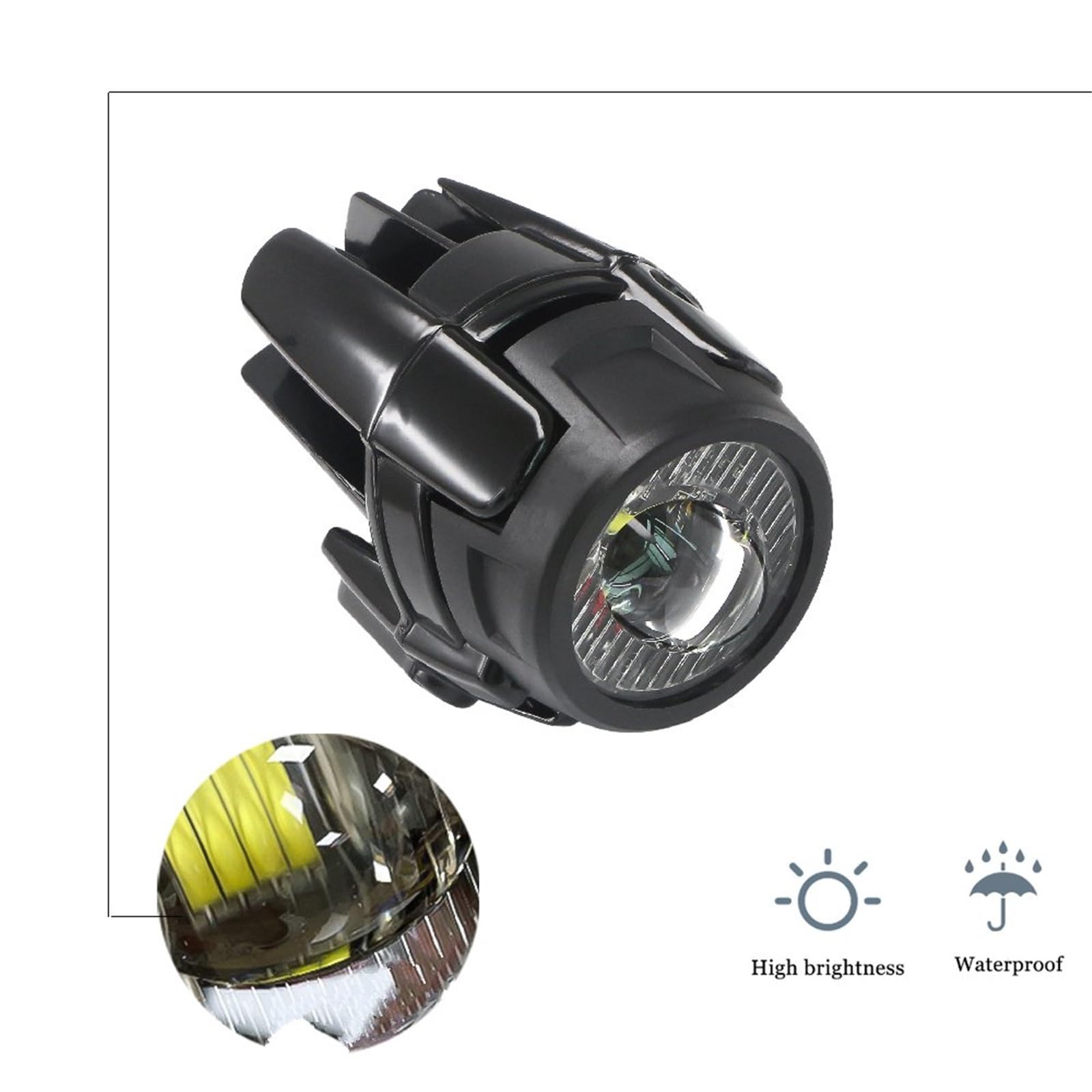 LED Fendinebbia Faro Ausiliario A LED + Kit Montaggio Per BMW R1200GS Per ADV F800GS F700GS F650GS S1000XR Nero Con Cablaggio Relè Faro Moto