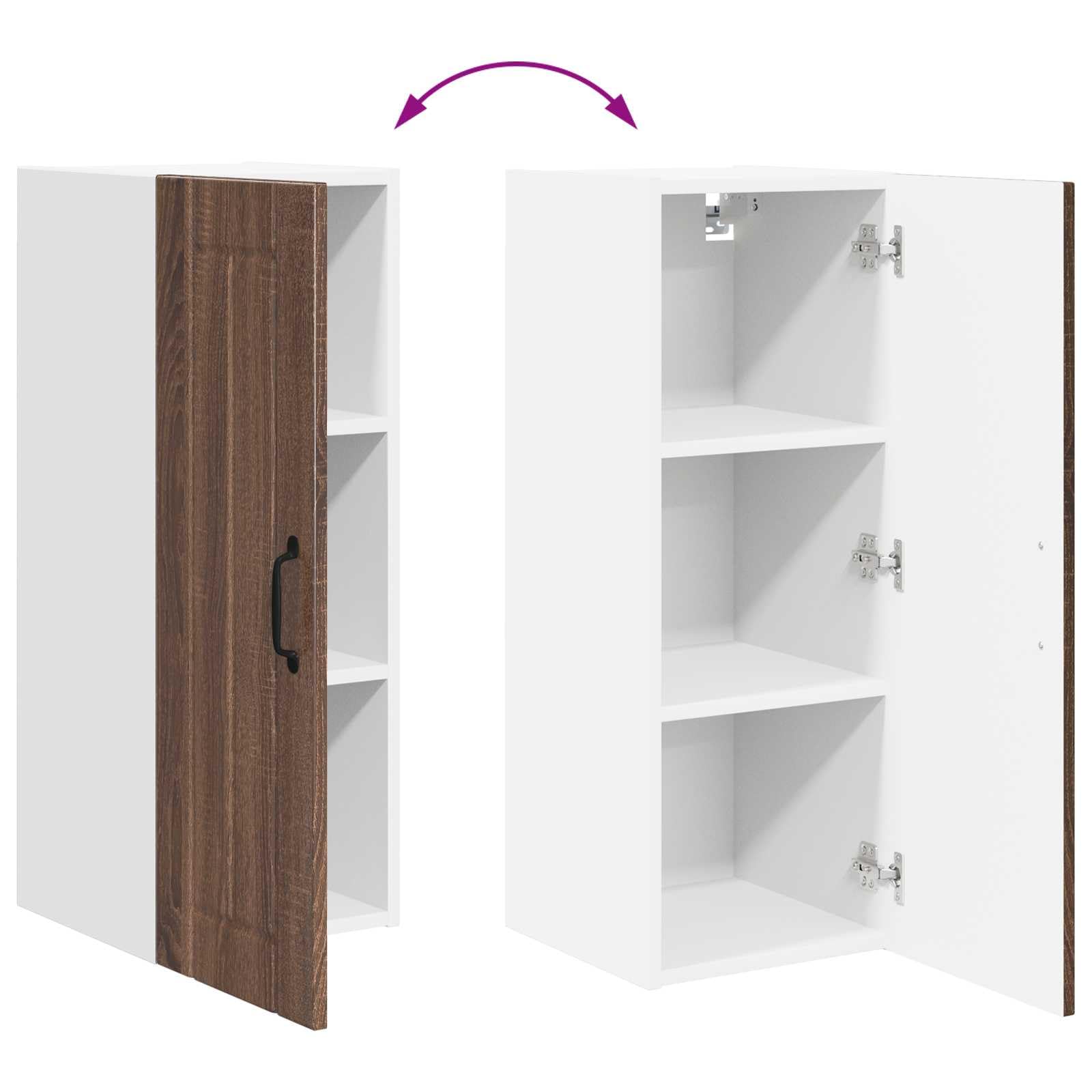 Wandschrank Lucca Brauneiche Holzwerkstoff 30 x 31 x 80 cm mit Tür und Regal, Küchen- und Esszimmer Aufbewahrung, Stauraum Organizer für Vorratsschrank und Sideboard