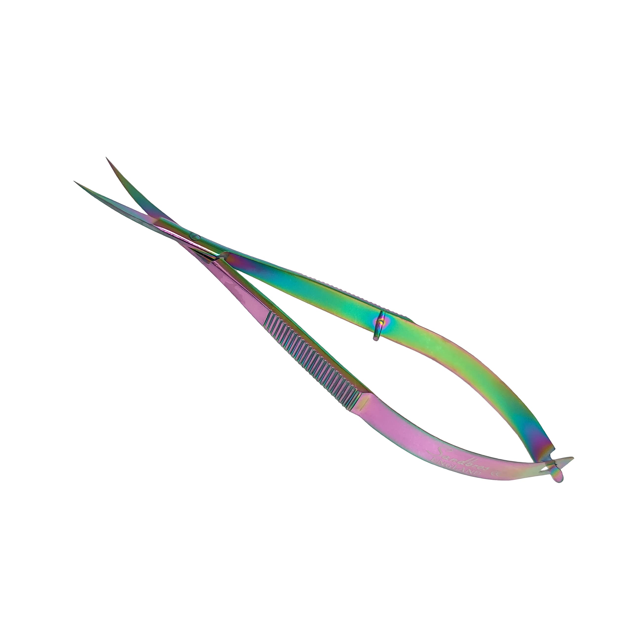 Sandbros Optional Spring Embroidery Scissors, Curved, Multi Color, 420 Stainless Steel, Manicure And Cross Stitch Sewing Craft, Small Tool Scissor, Multipurpose Use