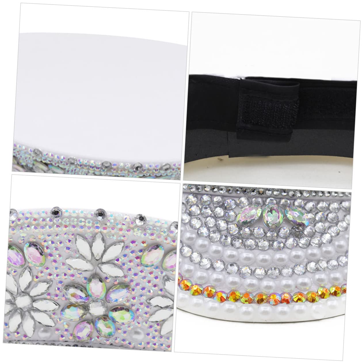Amosfun Sombrero Tamaño Ajustable Gemas de Imitación de Novia Blanco y Diseño Brillante para Despedidas de Soltera y Bodas