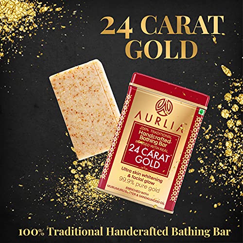Image of 24 Carat Gold Ayurvedic Handcrafted Bathing Bar For All Skin Types -100g* 2pcs (200g)