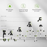 Vista 3 de Huepar TPD05 19.7" Lightweight Aluminum Tripod-Mini Portable Adjustable Tripod for Laser Level and Camera, with 3-Way Flexible Pan Head and Bubble