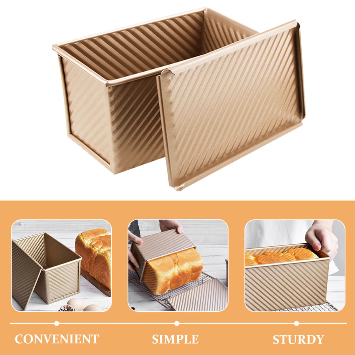 SHOWERORO 2piezas Molde Para Pan Con Tapa Unidades Para Hornear Pan y Tostadas Caseras Horno