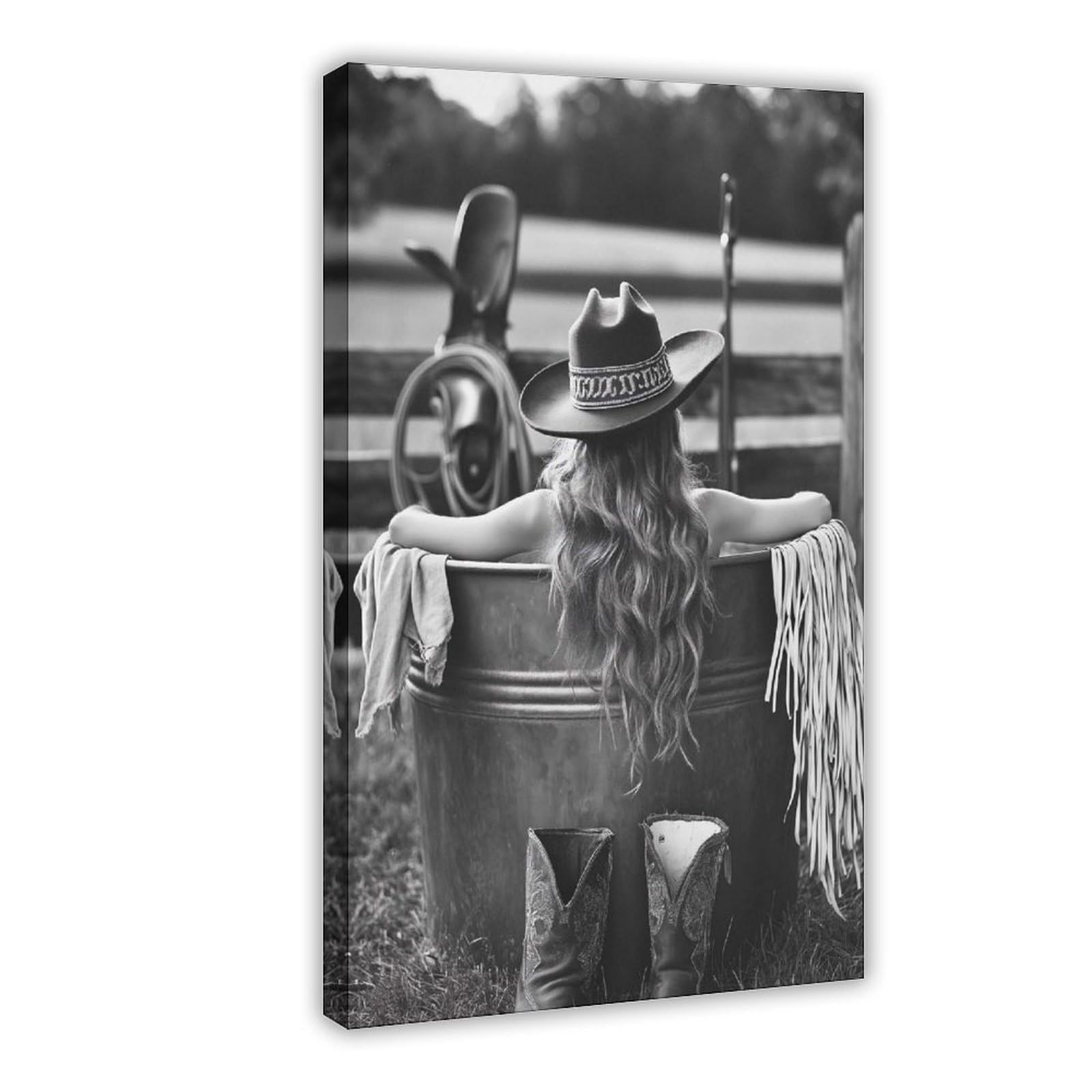 Utgn Western Aesthetic Country Living Cowboy Style Country Canvas Poster Bedroom Decor Landscape Decor Gift 16X24inch(40X60cm)
