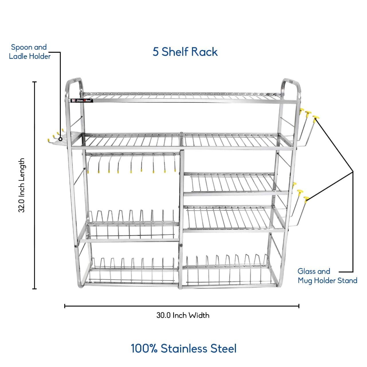 SLIMSHINE Kitchen Dish Rack Plate Cutlery Stand Kitchen Utensils
