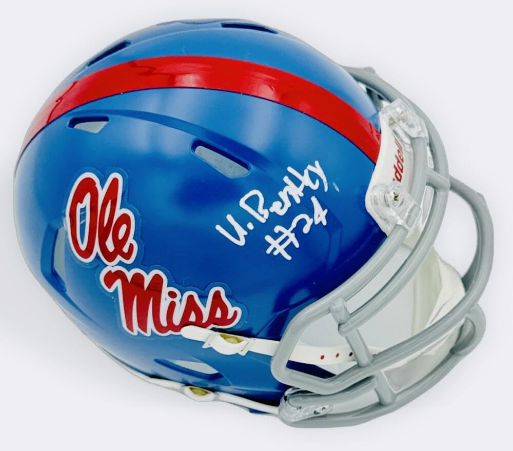 ULYSSES BENTLEY III SIGNED OLE MISS FOOTBALL MINI HELMET AUTOGRAPH COA K2 : Collectibles & Fine Art