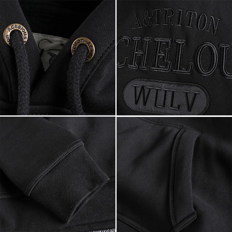 Sudadera de forro polar premium con acabados bordados y bolsillo para caballero 4
