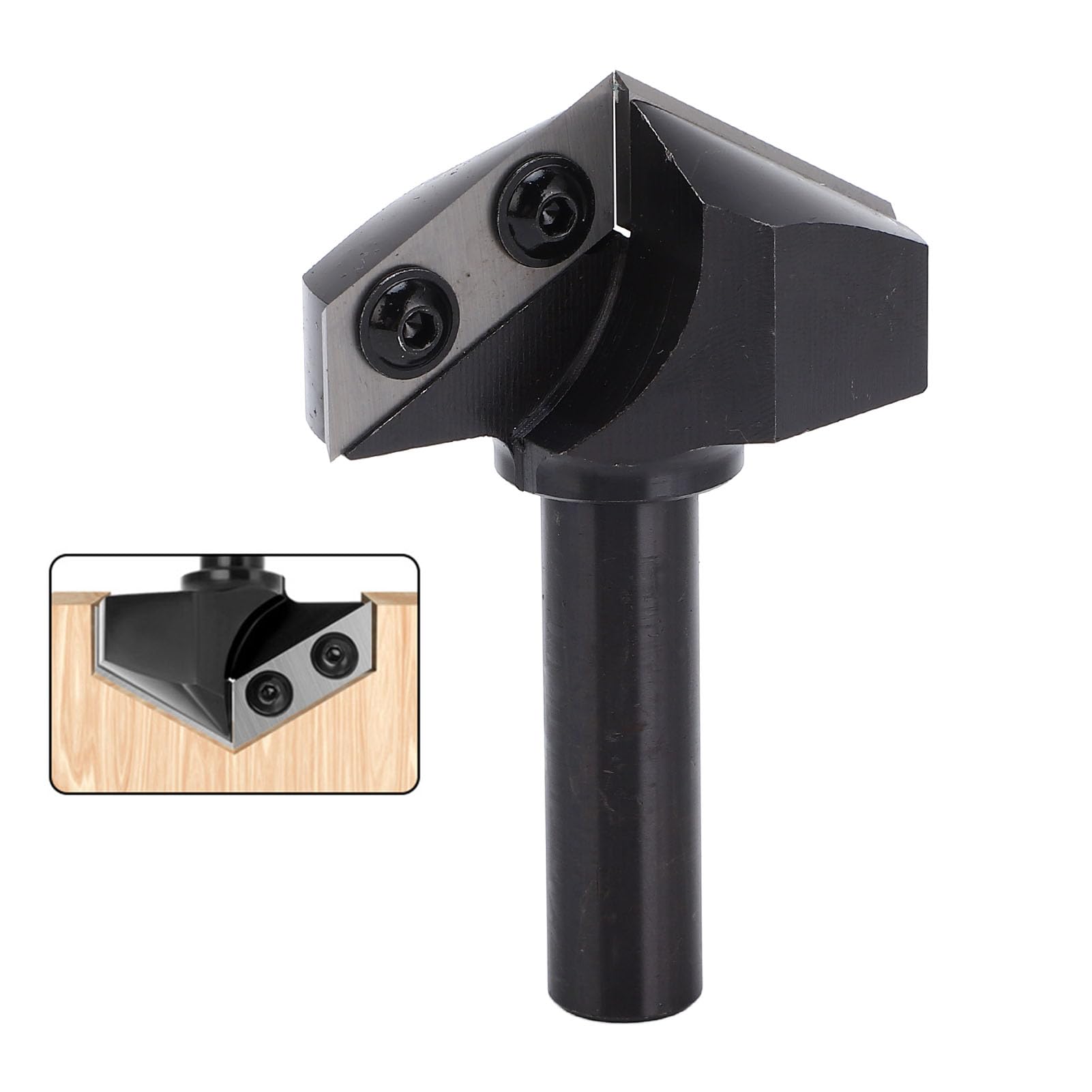 Fresa per fresa a V da 120 gradi / Gambo da 2 pollici in lega di acciaio al tungsteno Fresa per incisione CNC per la lavorazione del legno Scanalatura con inserto Spoiler