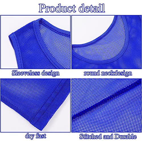 Image of Sintege 12 Pcs Soccer Pinnies Pennies Jersey Scrimmage Vest Sports Practice Jersey Mesh Basketball Vest for Youth Adult Kids