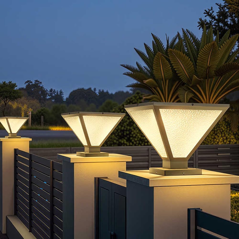 Outdoor Post Light Modern Lamp Post Lighting Fixture Exterior Waterproof Aluminum Housing Column Pillar Light Fence Post Deck Lantern Pedestal Lighting For Garden Patio Gate Mailbox Pier Mount Lamp
