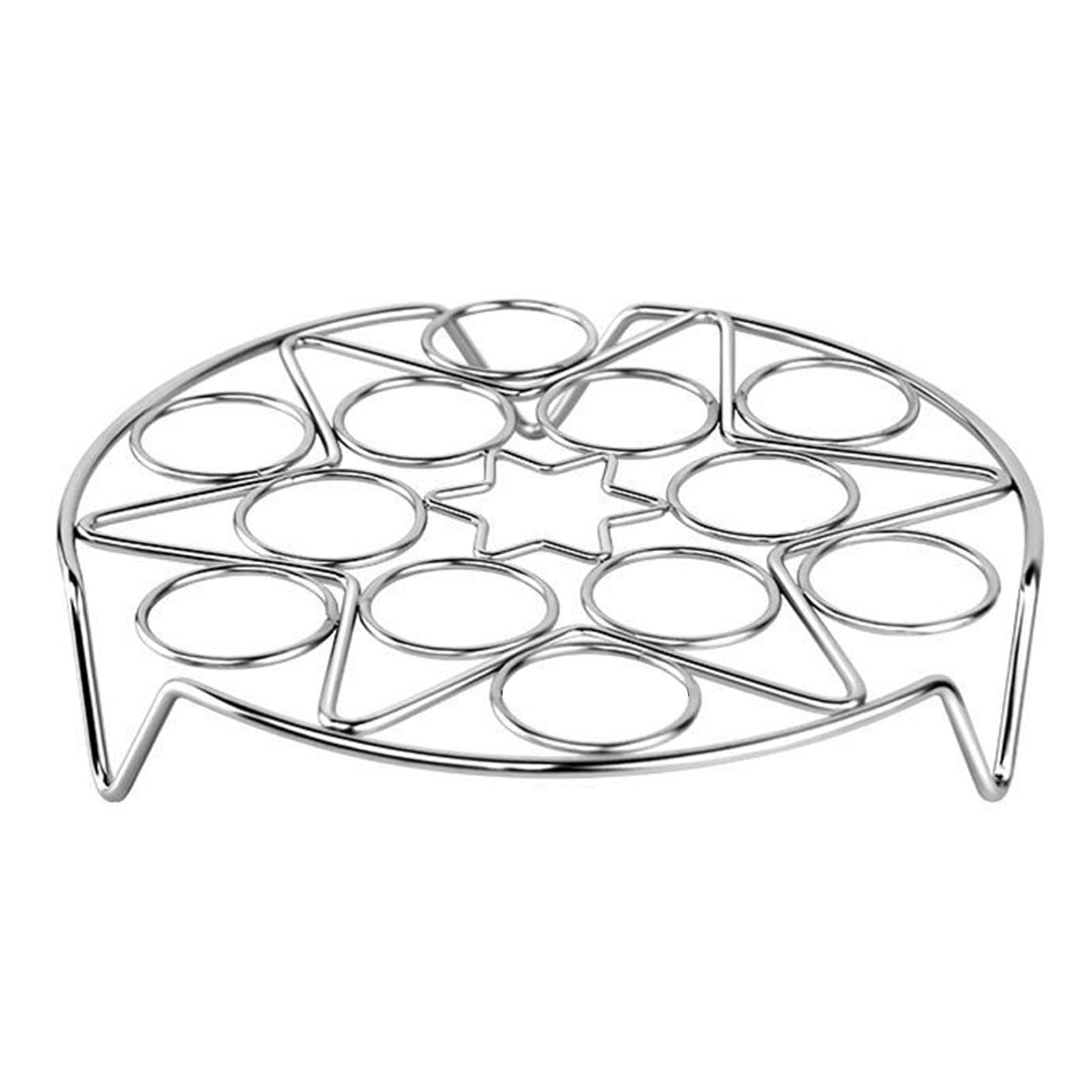Sunicon Egg Steamer Rack, 304 Stainless Steel Round Portable Egg Steamer Rack Trivet Stackable Steamer Rack Egg Cooking Rack Compatible with Instant Pot Accessoires for Kitchen