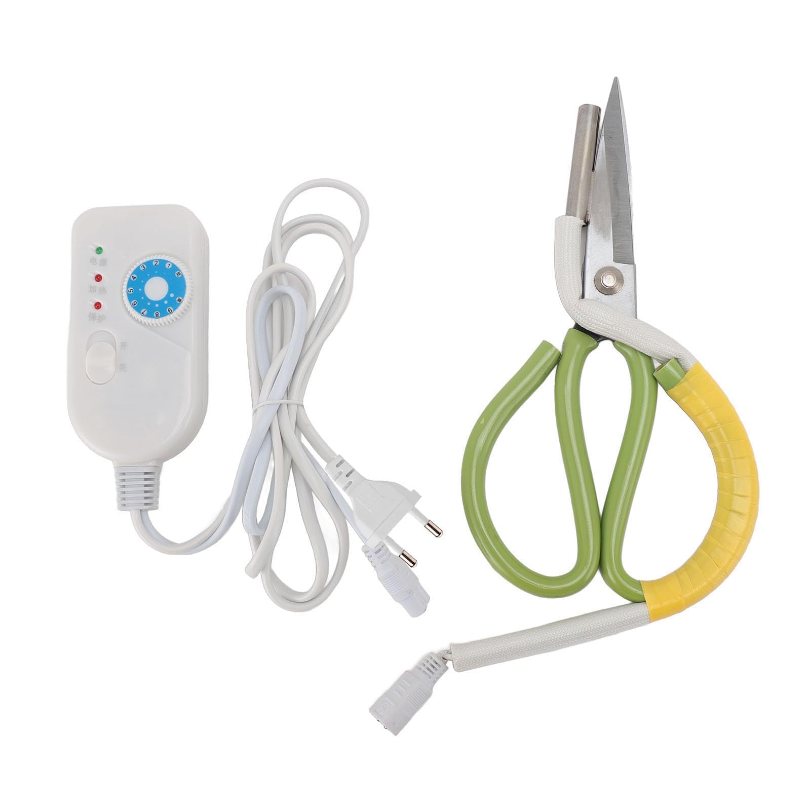 Ejoyous Forbici Elettriche Riscaldanti, Lame in Acciaio a Temperatura Regolabile con Illuminazione del Display per Abbigliamento, Cucito, Rifinitura, Elettronica, Plastica, Valigie, (Spina europea