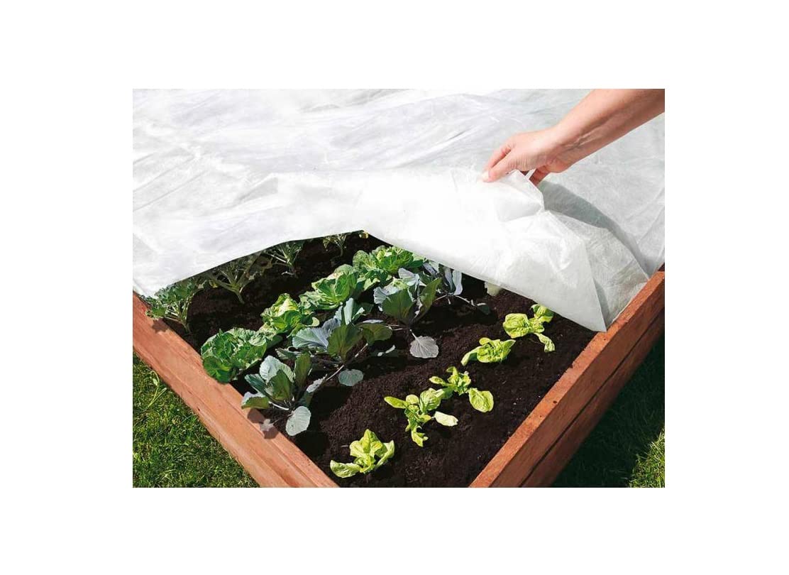 Agritrade AK Fleece Reusable Cover Plant Protection Frost Garden 30gsm Wind UV Protection Durable Raises Temperature Humidity Agro Non-Woven Fabric Winter-Spring (1.1m x 5m)