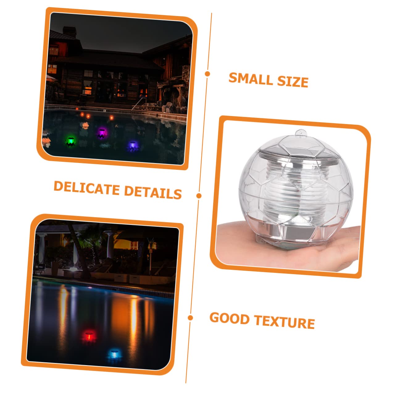 BESPORTBLE 3piezas Luces Flotantes Solares Led Para Piscina Iluminación Para Jardín y Decoración De Fiestas Acuáticas Diseño De Bola Para Estanques y Exteriores