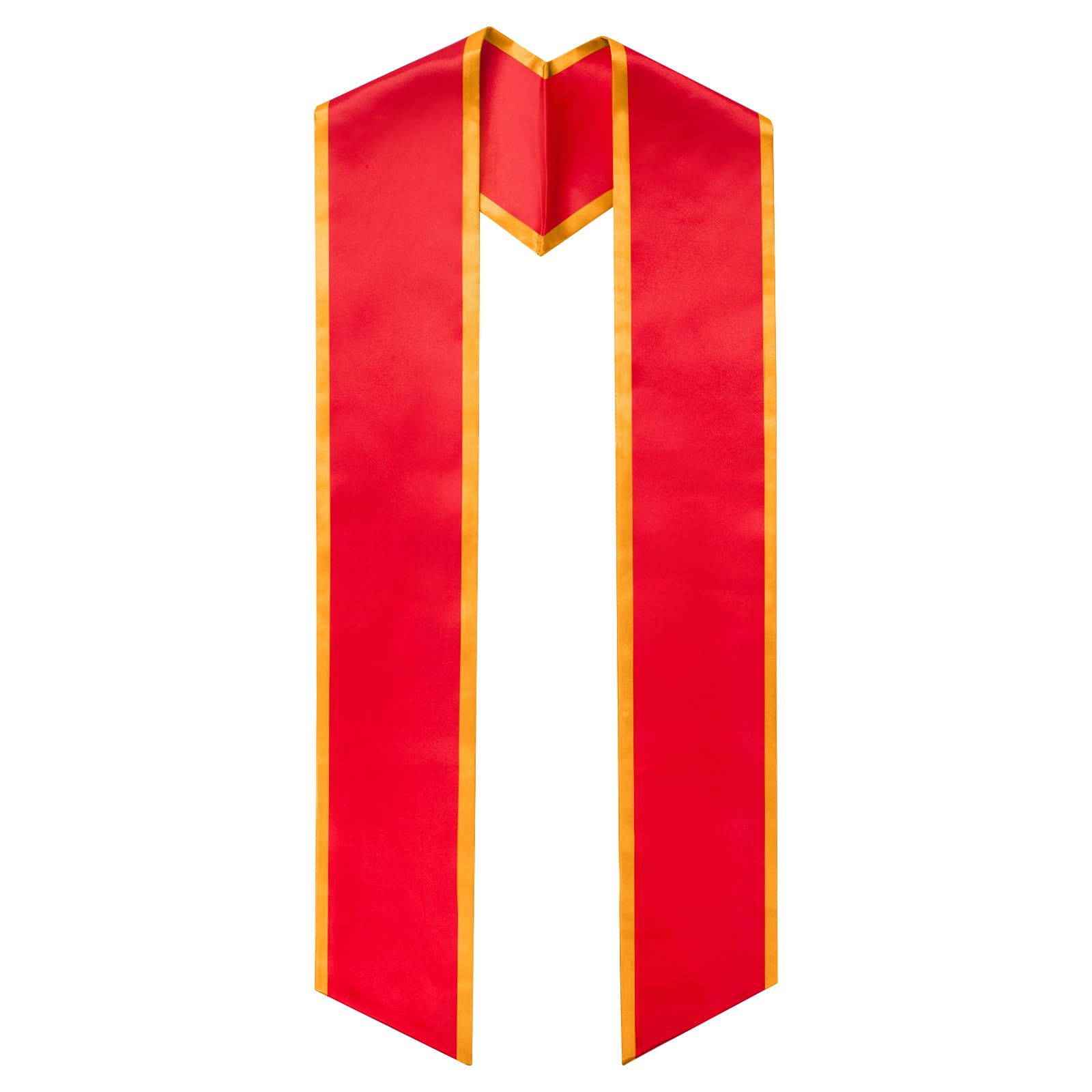 GHGMAO Plain Graduation Stole for Unisex Adult Angled End With Trim Graduation Sash Honor Stoles, 72" Long, 7 Colors