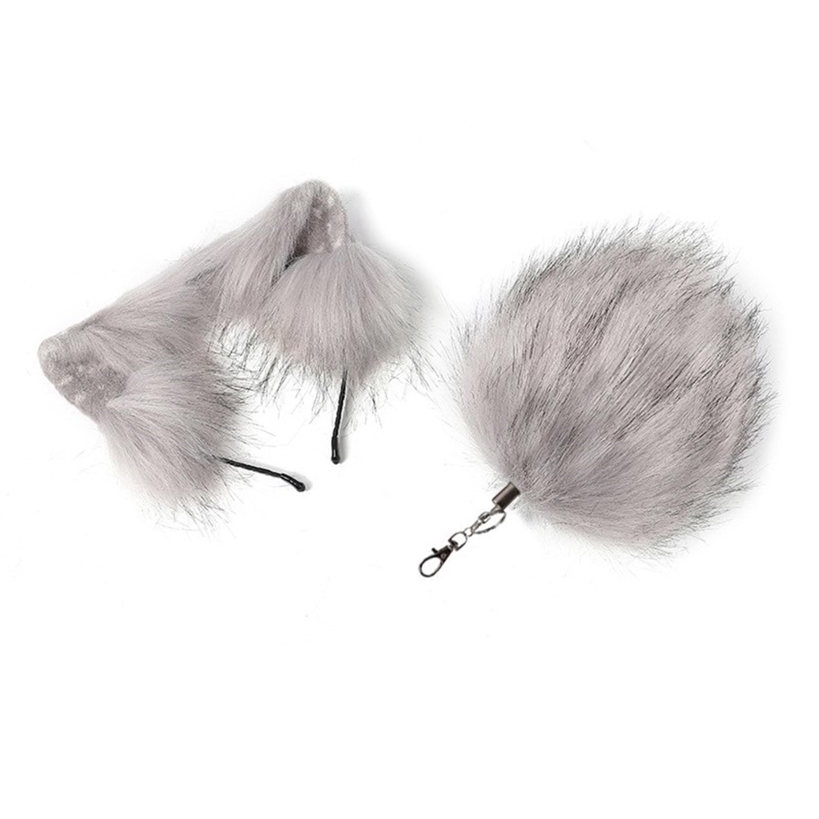 Porte-clés avec breloque queue et oreilles d'animaux pour déguisement cosplay - 7