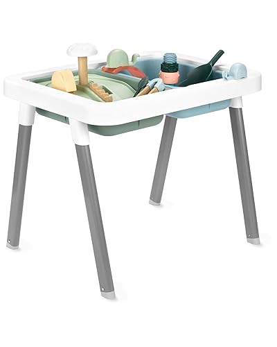 Skip Hop Discoverosity 3-in-1 Toddler Sensory Table with 13 Nature-Inspired Sensory Tools 8-Page Activity Guide 2 Bins and 2 Convertible lids, Age 18m+ - Sensory Table