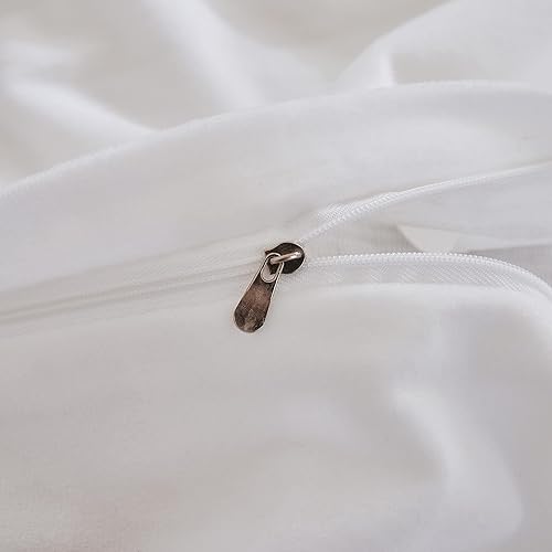 Miniatura 7 de Memfydu Funda de almohada corporal esponjosa de piel sintética, funda de almohada de terciopelo lanudo de felpa blanca, 1 unidad, cierre de