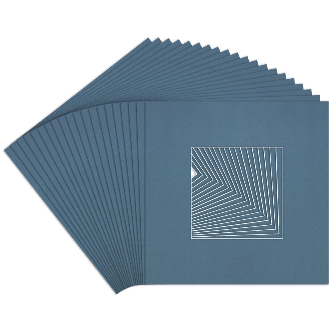 Procut Global 10x10" Pompadour Picture Mounts to Fit 5x5" Aperture - Precision Cut Cardboard Photo Mount - Ideal for Frames, Prints, Artwork & Certificates - Sizes & Colours Available - 20 Pack