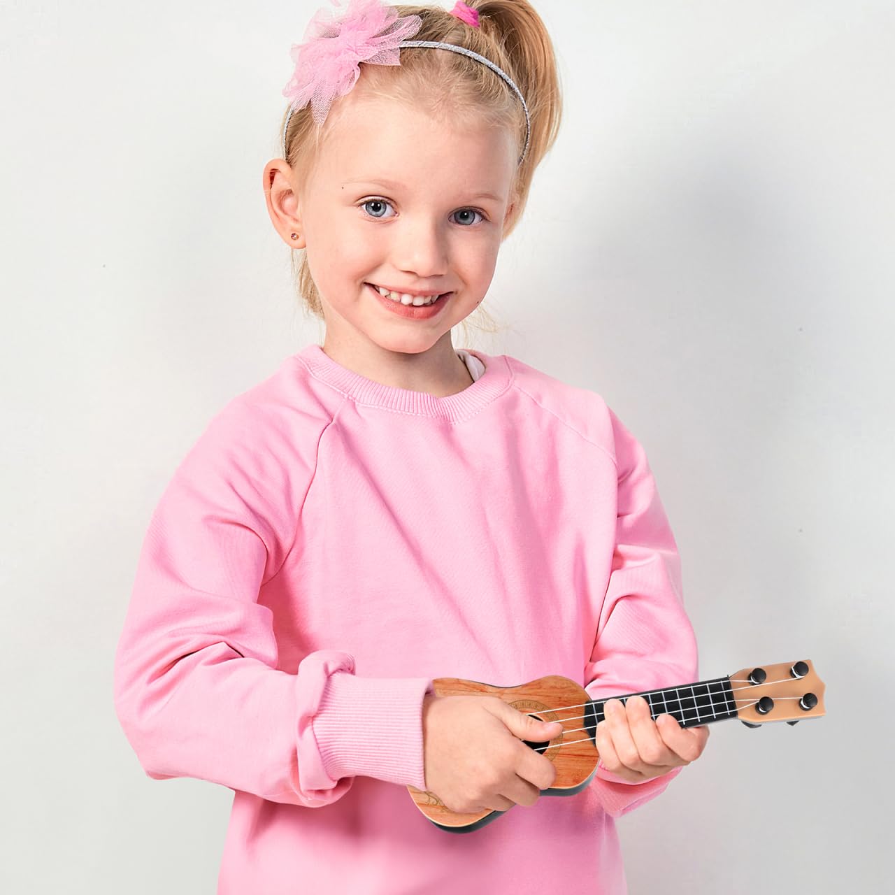 SAFIGLE Boy Girl Ukulele Reusable Plastic Simulation Ukulele Musical Instrument for Boy Girl for Girls Age Sounds Nylon Strings Educational Plaything for Music Learning - Image 4