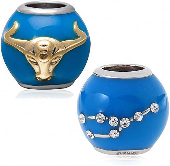 Zodiac Sign Enamel Beads Authentic 925 Sterling Silver Charms for Charms Bracelet