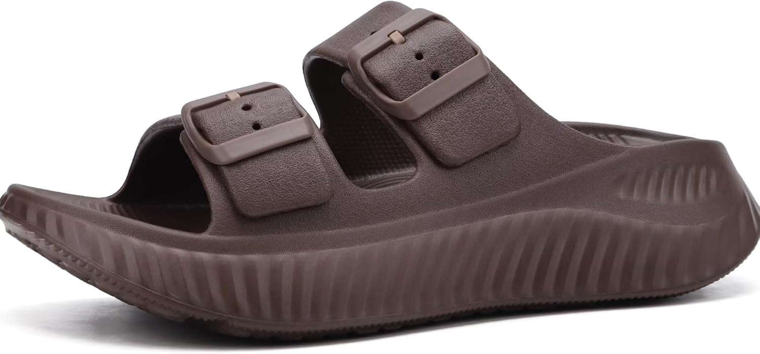 KuaiLu Womens Recovery Sandals With Comfortable Plantar Fasciitis Arch Support, Orthotic Adjustable Thick Cushion Sport Slides Reduces Stress on Feet, Joints & Back Post-Exercise