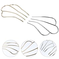 Vista 7 de BESTOYARD 2 Uds en forma de U horquilla lateral horquilla estilo horquilla 4 puntas de pelo updo moño horquilla palillos de aleación pinzas