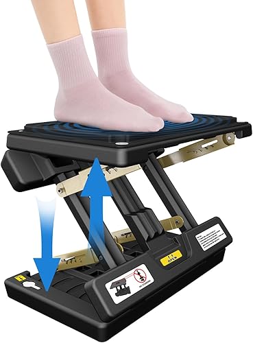 Reposapiés plegable, reposapiés de computadora debajo del escritorio, 12 modos ergonómicos ajustables para oficina, capacidad de carga de 80 libras,