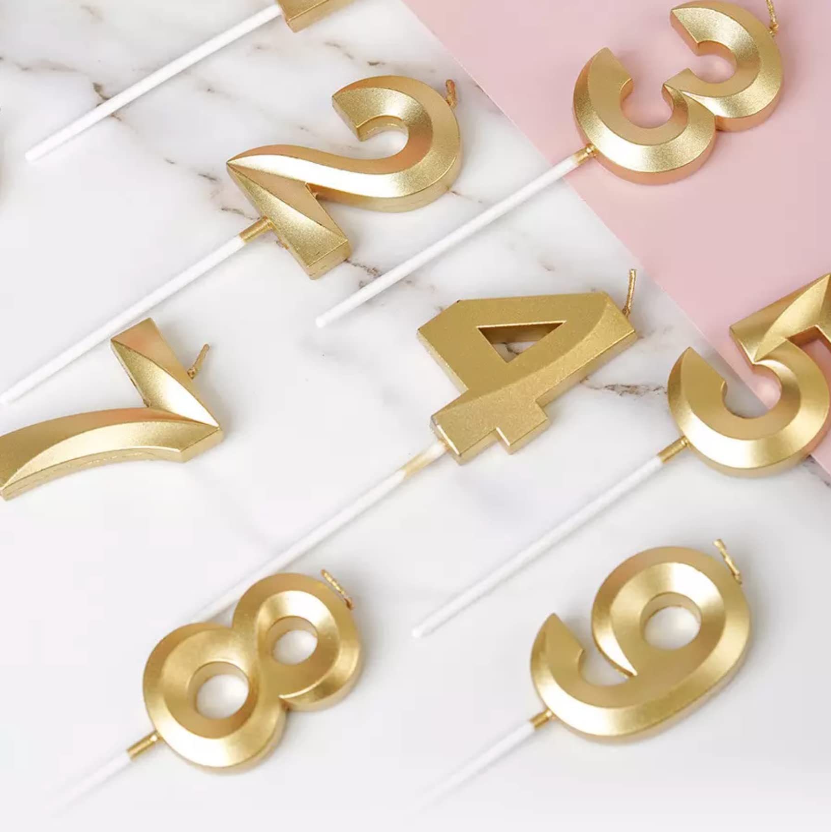 Gold Number 21 Birthday Candle Set - Elegant Cake Decoration -6