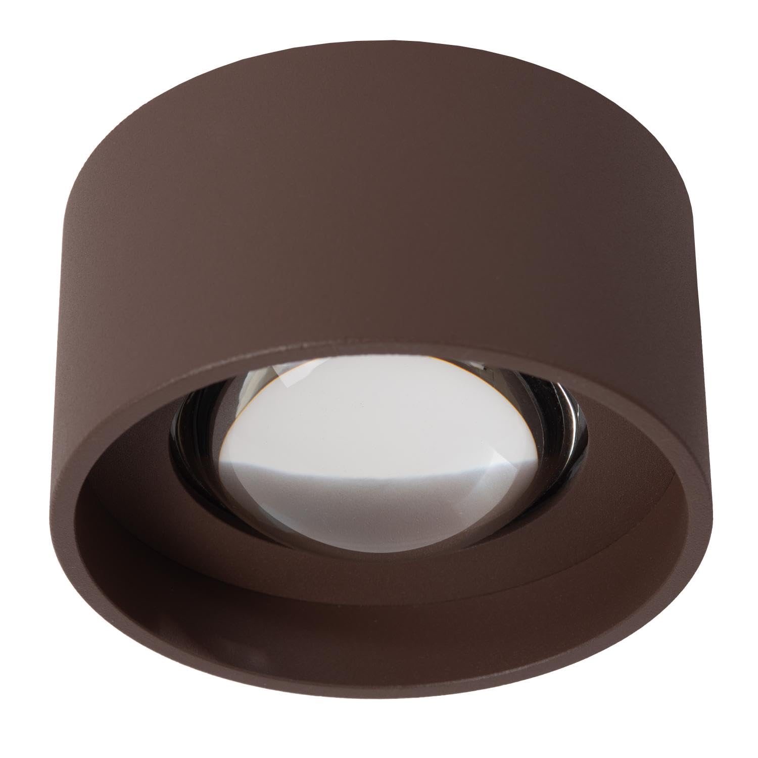 LUCIDE LENZ – Deckenstrahler für Innen/Außen – Ø 11 cm – LED – 1 x 8 W 2700 K – IP54 – Rost | Essential