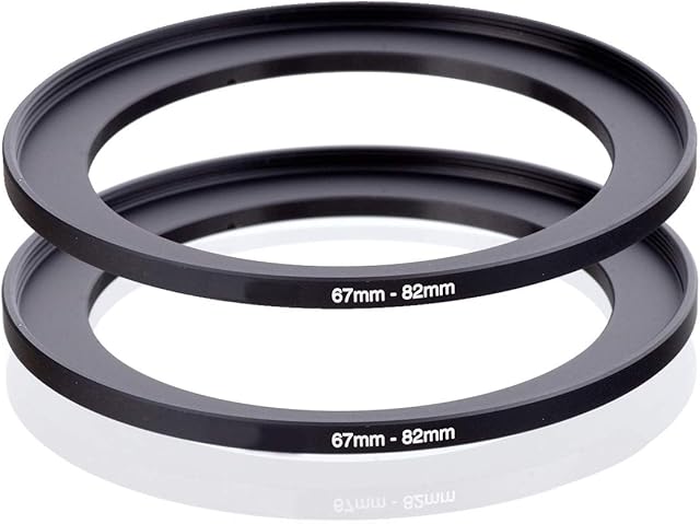67mm-82mm Step Up Ring [67mm Lens to 82mm Filter], FANZR Camera Lens Filter Adapter Ring Lens, Premium Aluminum (2 Pack)