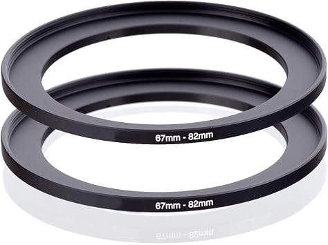 67mm-82mm Step Up Ring [67mm Lens to 82mm Filter], FANZR Camera Lens Filter Adapter Ring Lens, Premium Aluminum 2 Pack