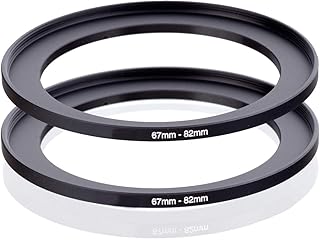 67mm-82mm Step Up Ring [67mm Lens to 82mm Filter], FANZR Camera Lens Filter Adapter Ring Lens, Premium Aluminum (2 Pack)