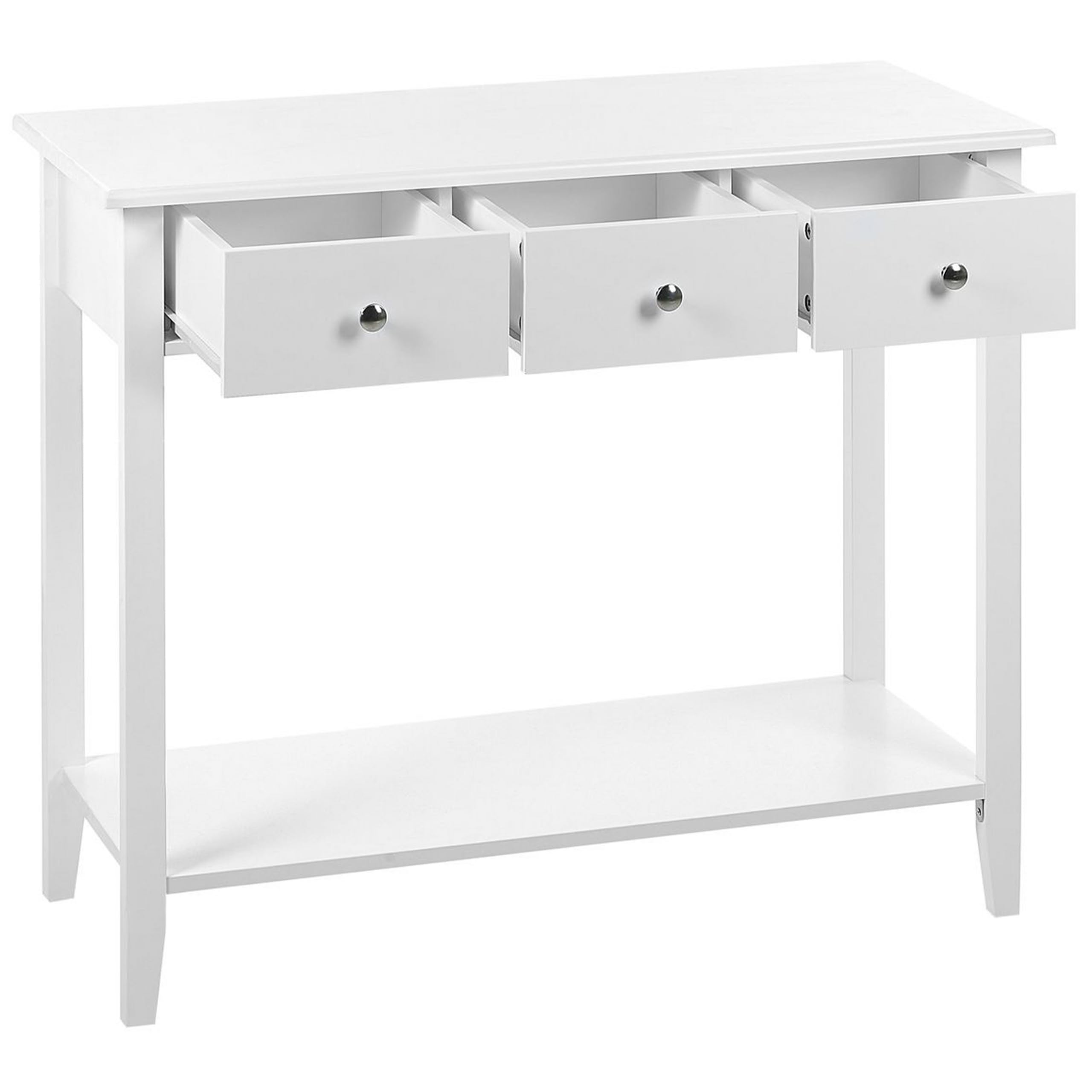 Consolle Scadinavian 2 cassetti gambe in legno bianco con legno chiaro
