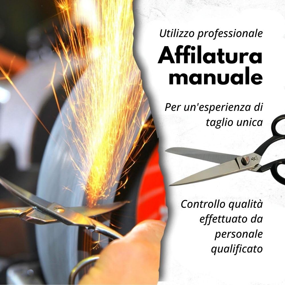 Gifaz - Forbici sarto e cucito per sartoria professionale gambo verniciato nero Made in Italy Cm. 27,50