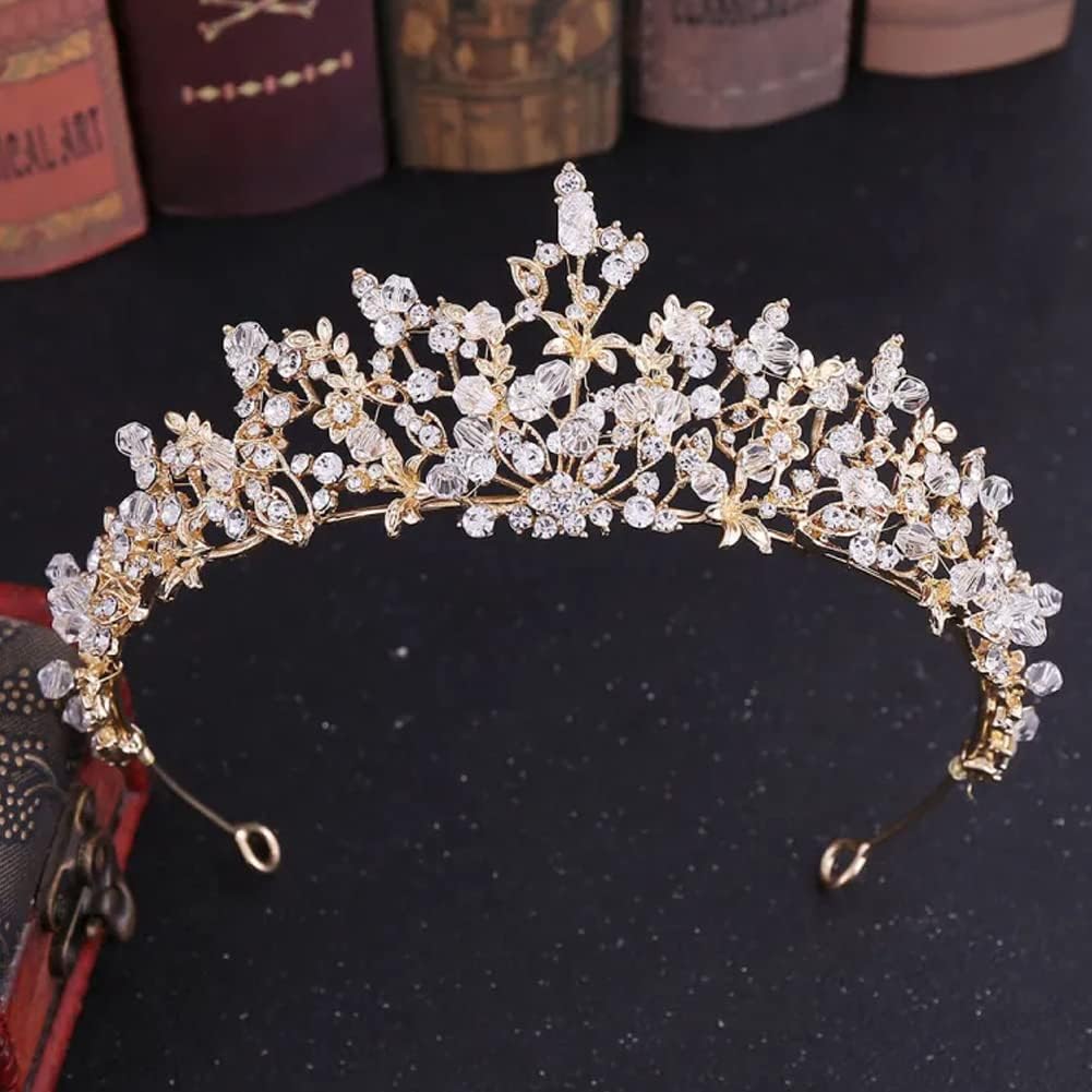 TITIVATE Tiara Kristall Krone Hochzeit Tiara Braut Tiara Kristall Strass Tiara Krone Prinzessin Tiara Kristall Strass Legierung
